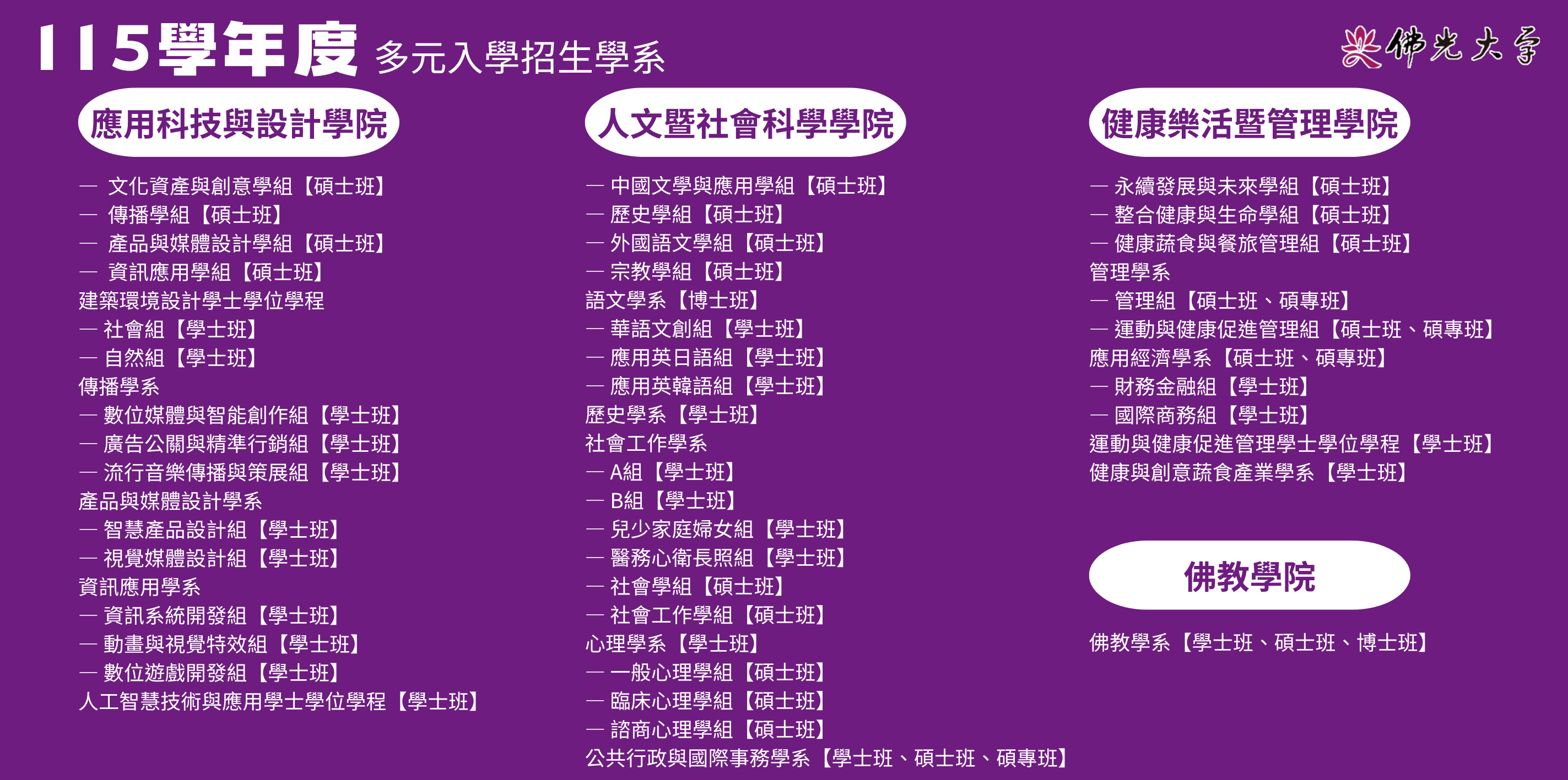 招生學系